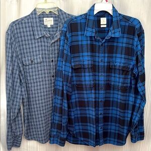 Men's XL Bundle Two Blue Long Sleeve Shirts Gap‎ & Lucky Brand